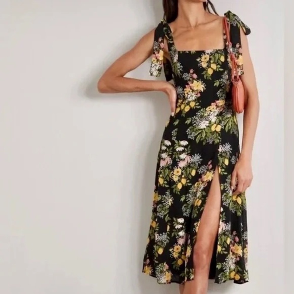 REFORMATION NWT TWILIGHT SICILIA FLORAL PRINT MIDI DRESS // Size 2